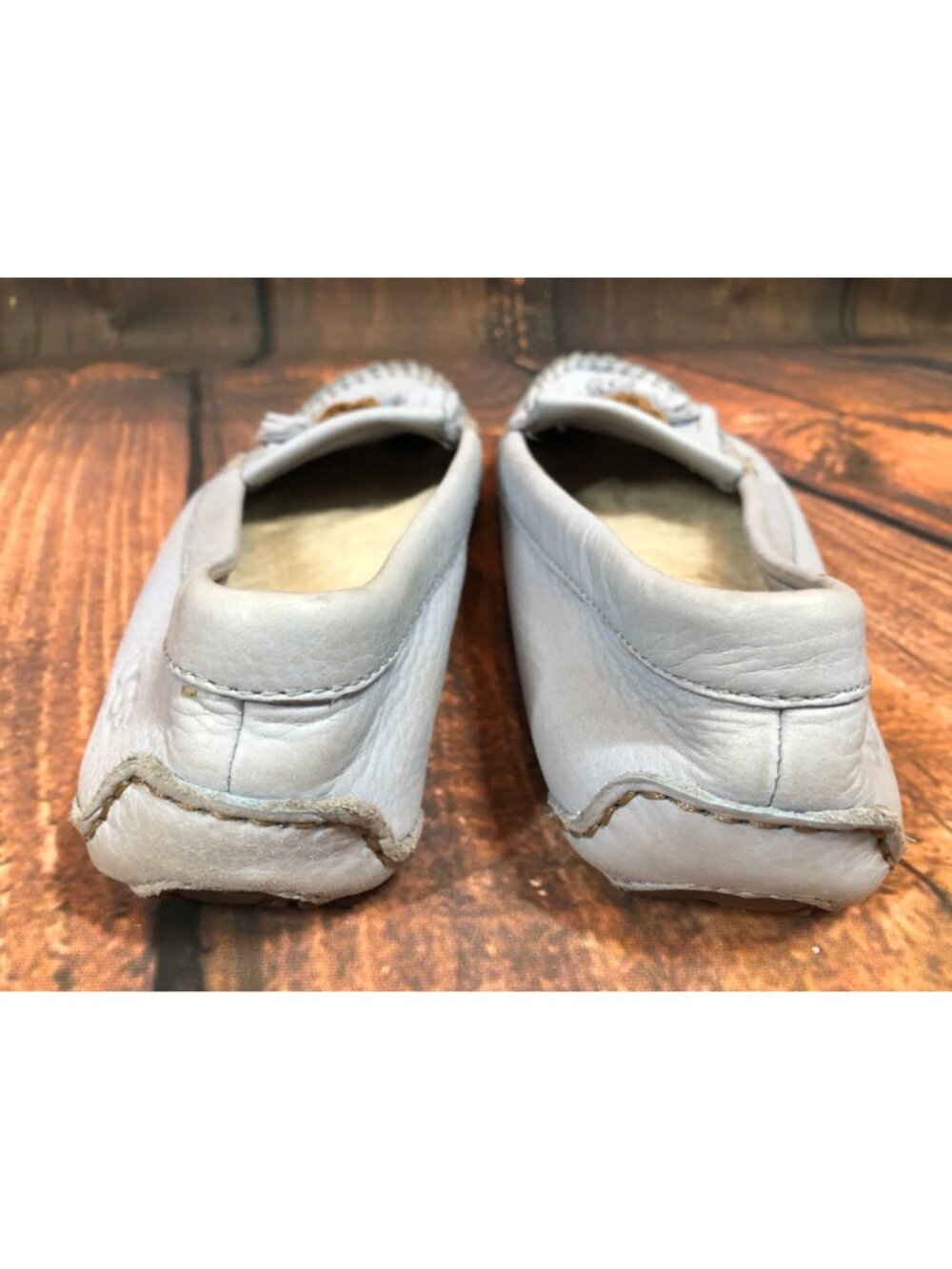 UGG Womens 7 / 38 Margaret Blue Leather Tasseled Loafer Slipper - Picture 9 of 11